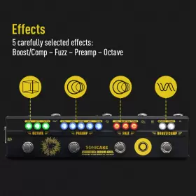 QCE-40 SONICAKE Boom Ave Bass Preamp Di Box Effects Pedal Fx #3