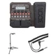 Zoom A1X Four Acoustic Processor with Guitar Stand & Coiled Cable