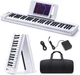 Donner DP-06 White Digital Piano Keyboard 61 Keys Foldable Built-in Battery